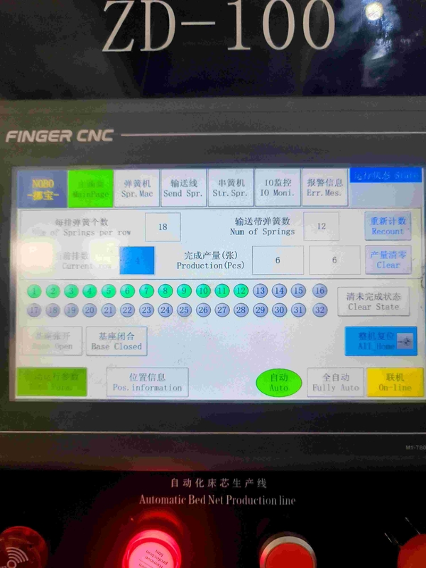 EtherCAT Servokontrolle Bonnell Federbett Kernproduktionsmaschine für 90-100Feder/min